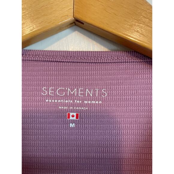 Seg'ments purple 3/4 sleeve top solid pastel texured casual Size Medium - Picture 4 of 6